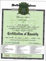 Sefton Asylum Certification Of Insanity Call Of Cthulhu Noble Knight Games