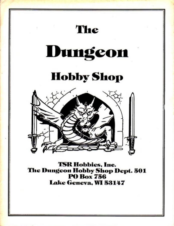 1982 Dungeon Hobby Shop Catalog - Catalog - Noble Knight Games