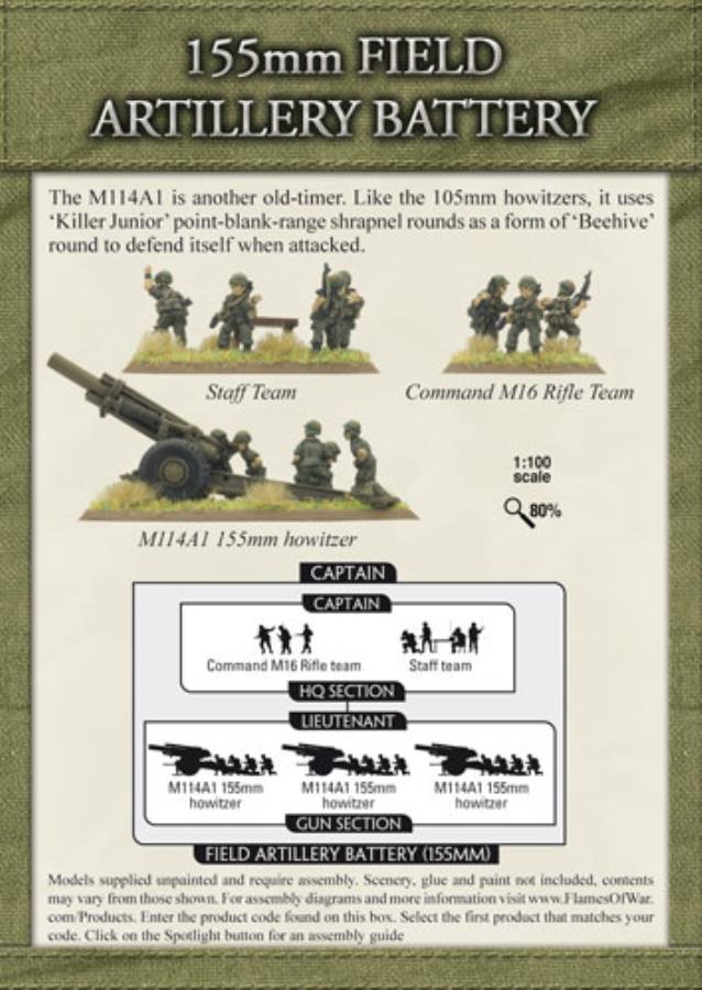 155mm Field Artillery Battery Fow Vietnam Usa 15mm Noble