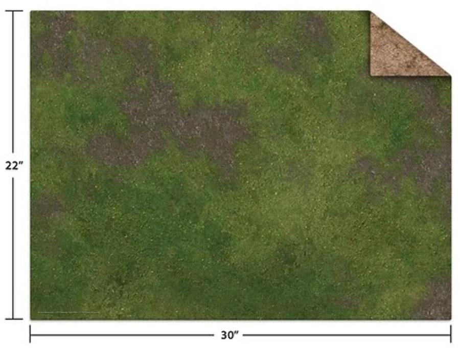 Gridded Game Mat Broken Grassland Desert Scrubland 22 X 30 Terrain Noble Knight Games