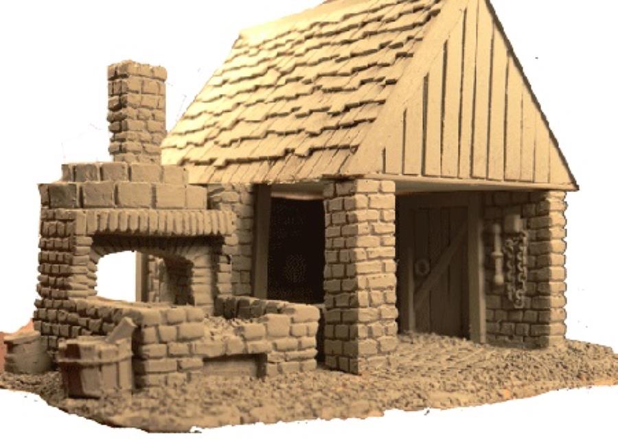 Medieval Blacksmith Shop Mini Buidling 28mm Noble Knight Games