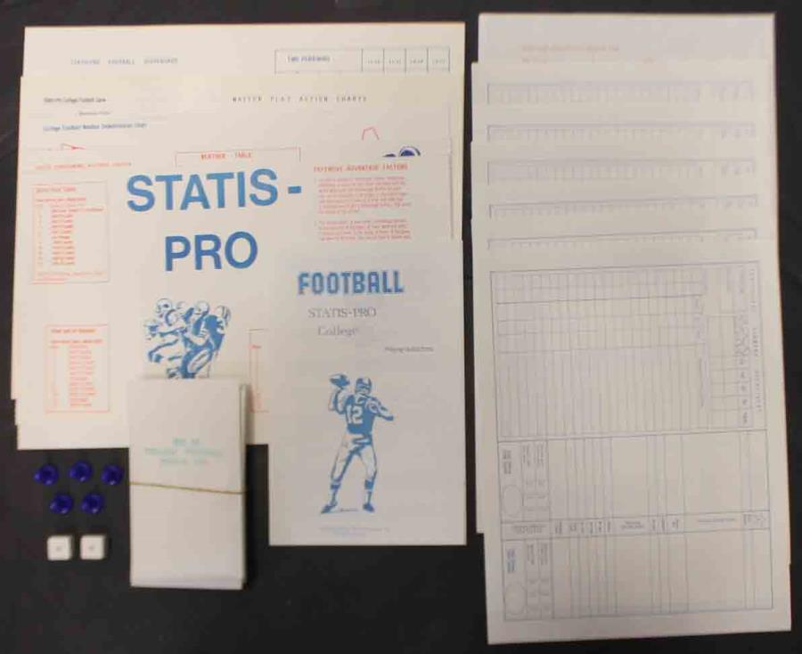 Statis Pro College Football 1975 Boardgame Noble Knight Games