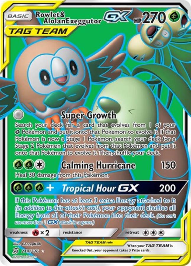 Rowlet Alolan Exeggutor Gx Full Art Ultra R 214236 Holo