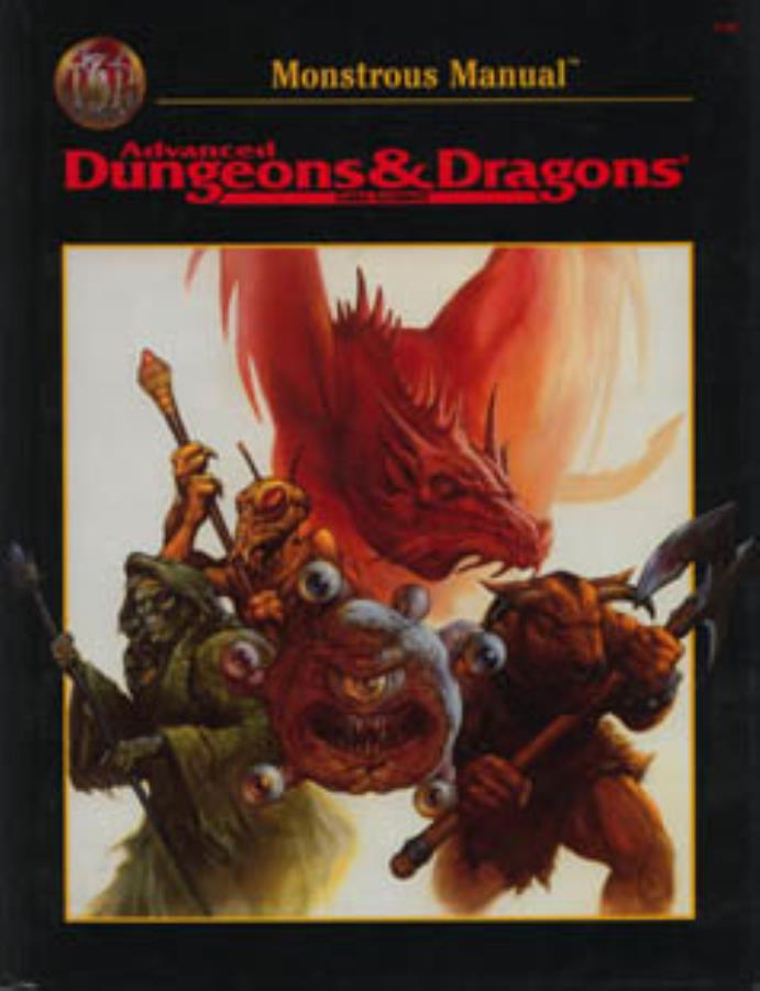 Monstrous Manual 7th Printing Black Cover Ad D 2nd Ed Noble Knight Games