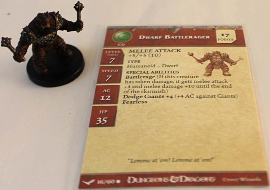 D&D Dungeons & Dragons Unhallowed Dwarf Battlerager with card 16/60 