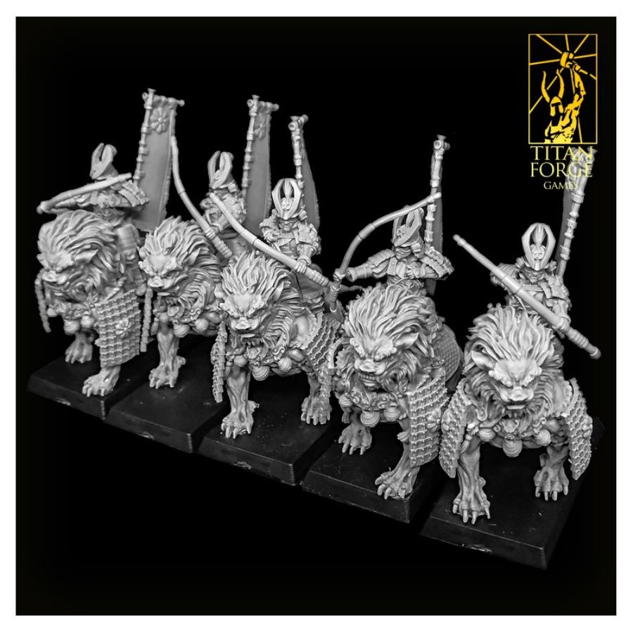 Komainu Archers Cavalry Fantasy Mini 28mm Noble Knight Games