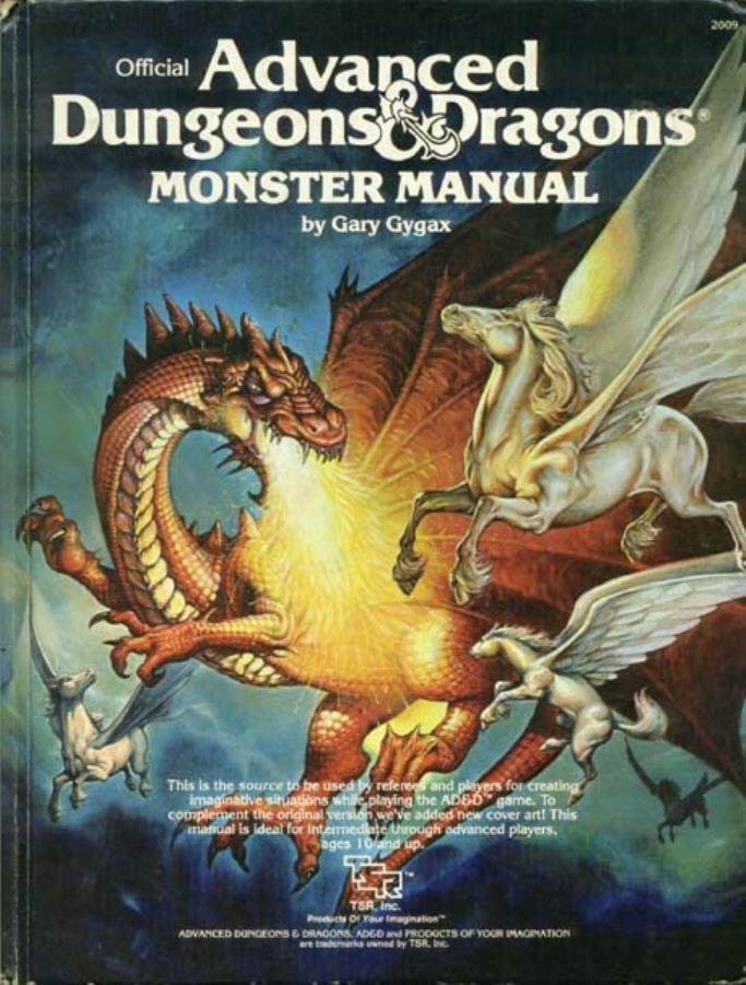 Monster Manual 2nd Cover Orange Spine Ad D 1st Ed Noble Knight Games