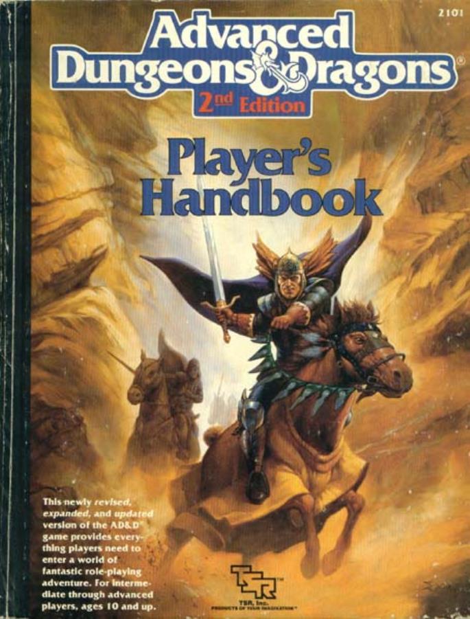 Player S Handbook 1st Printing Ad D 2nd Ed Noble Knight Games