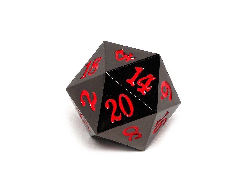 Easy Roller Dice Metal Single 35mm d20 Oversized Gunmetal w/Red New eBay