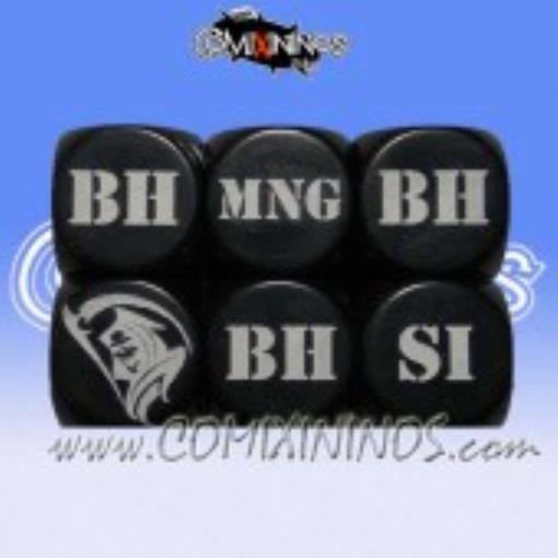 Comixininos Fantasy Football Dice Injury d6 Set - Black (2 ...