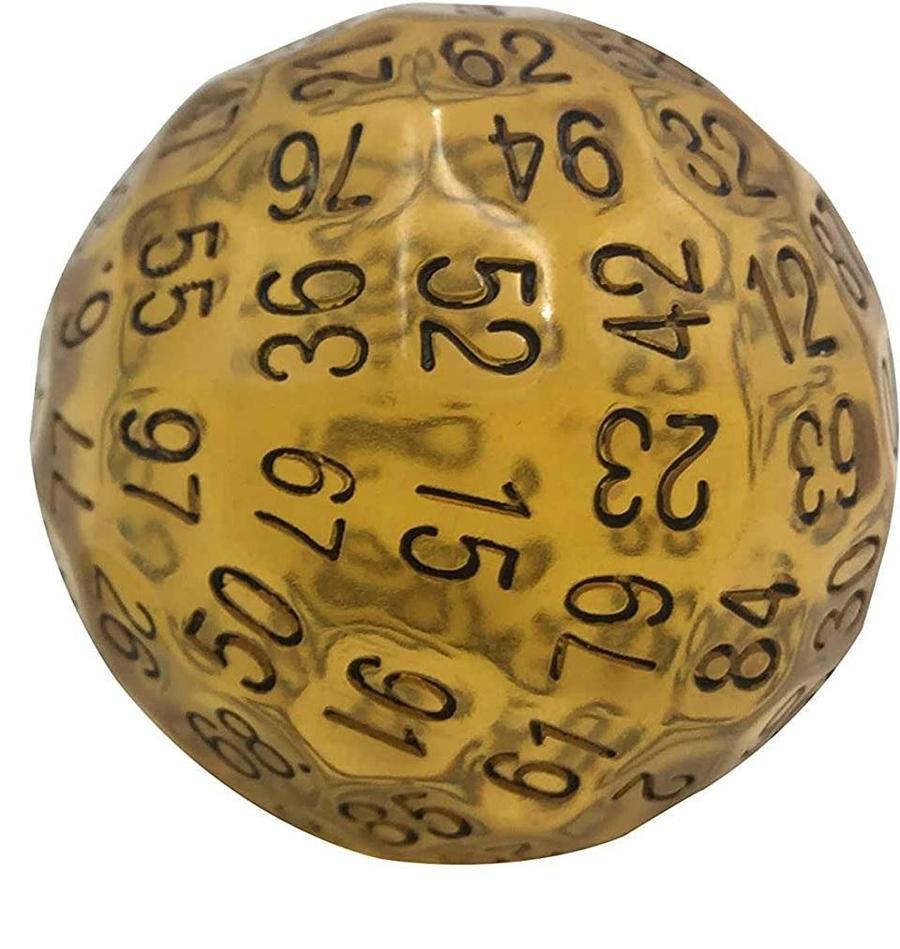 Foam Brain Games Dice 45mm d100 Translucent Yellow w/Black New eBay