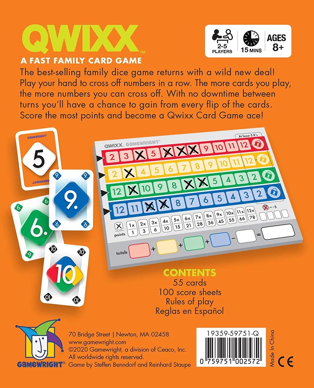Gamewright Cardgame Qwixx The Card Game SW eBay