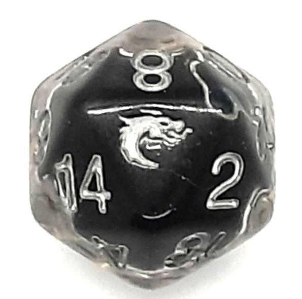 Old School Dice Dice d20 Metallic Black New eBay