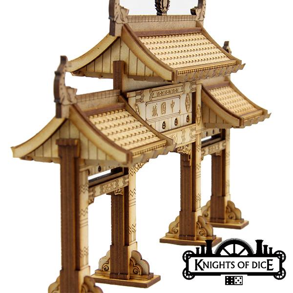 Knights of Dice Terrain 28mm Chinatown Gate Pack SW | eBay