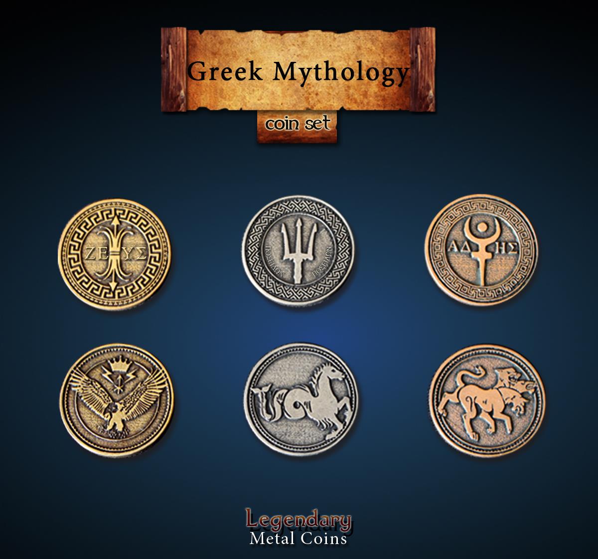 Drawlab Metal Coins Greek Mythology Coin Set New | eBay